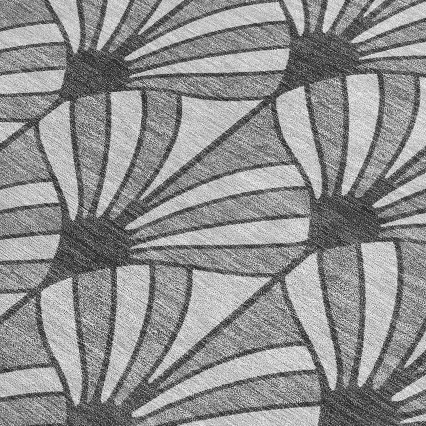 Gray Silver And Charcoal Seashell Washable Indoor Outdoor Area Rug Photo 2