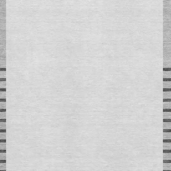 Gray Silver And Charcoal Striped Washable Area Rug With UV Protection Photo 2