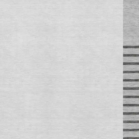 Gray Silver And Charcoal Striped Washable Area Rug With UV Protection Photo 2