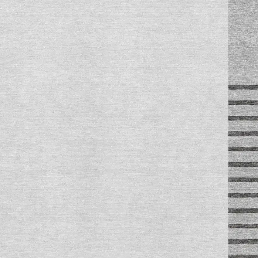 Gray Silver And Charcoal Striped Washable Area Rug With UV Protection Photo 2