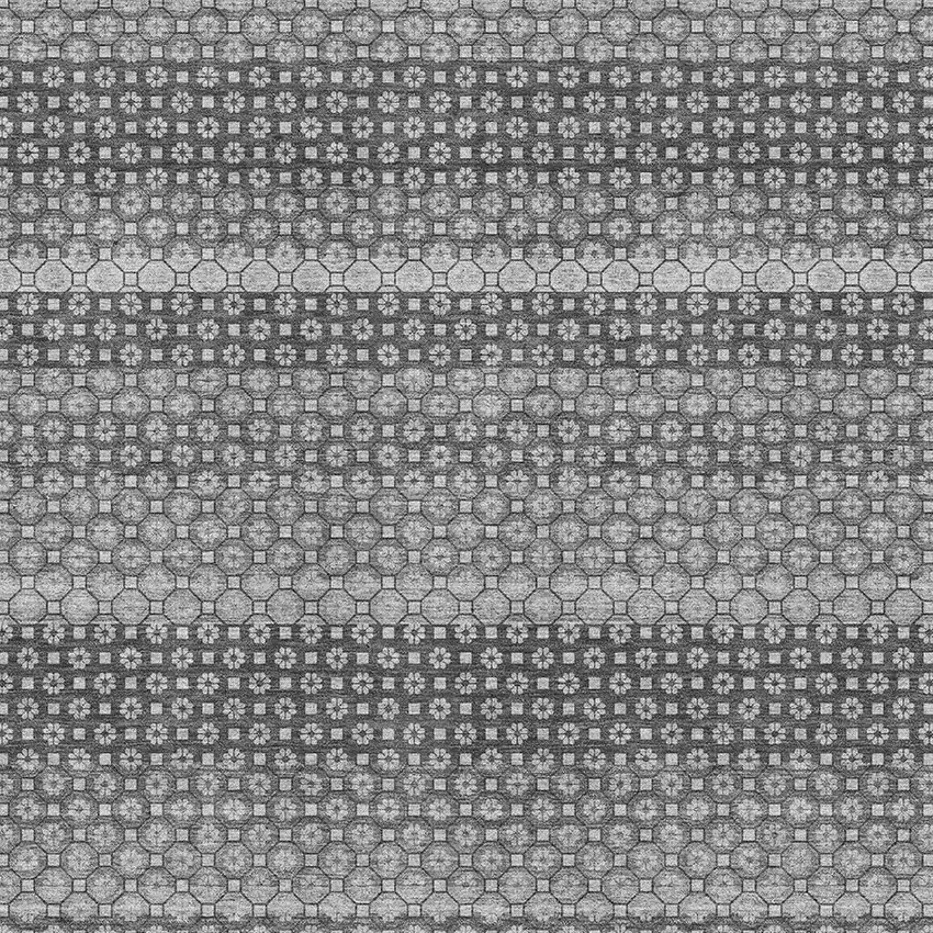 Gray Silver And Charcoal Striped Washable Area Rug With UV Protection Photo 2