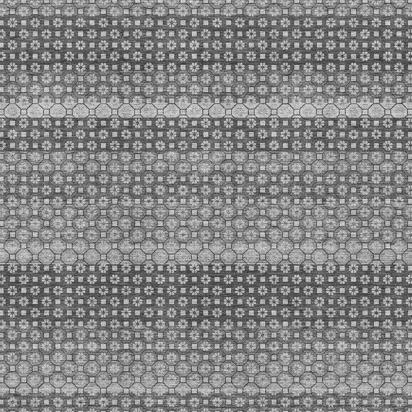 Gray Silver And Charcoal Striped Washable Area Rug With UV Protection Photo 2