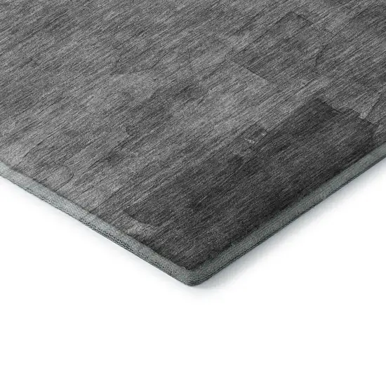 Gray Silver And Charcoal Striped Washable Area Rug With UV Protection Photo 7