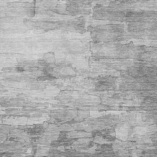 Gray Silver And Charcoal Striped Washable Area Rug With UV Protection Photo 2