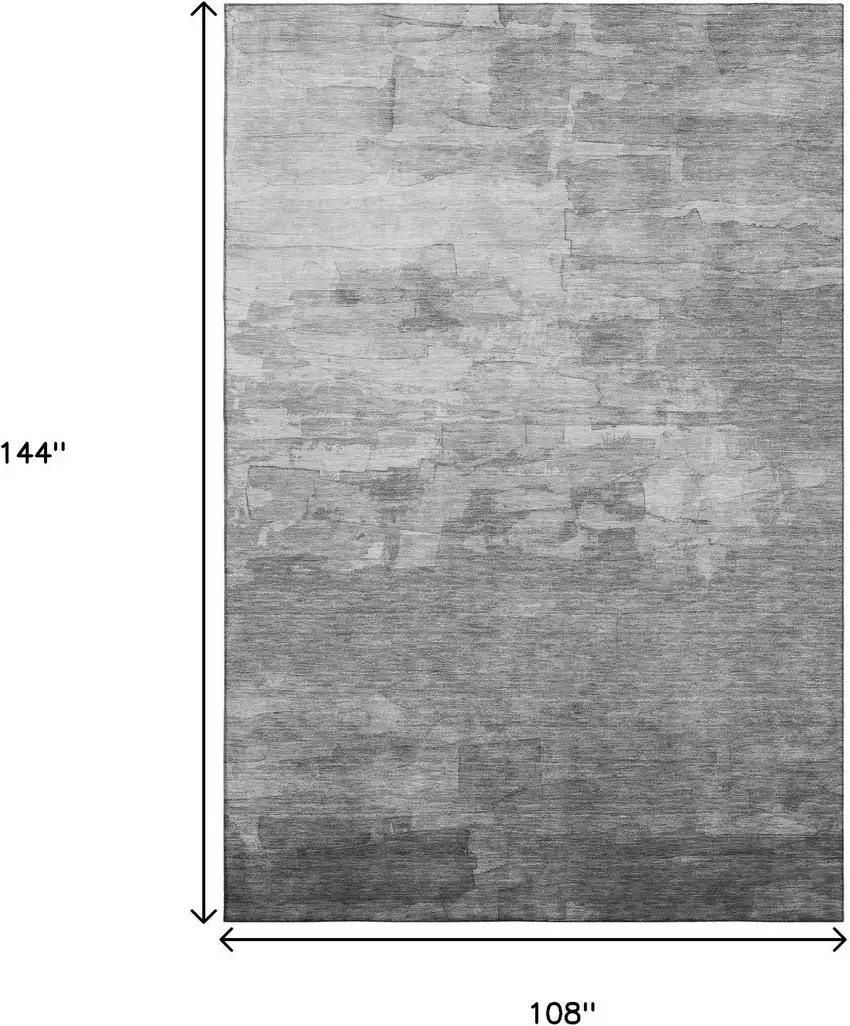 Gray Silver And Charcoal Striped Washable Area Rug With UV Protection Photo 9