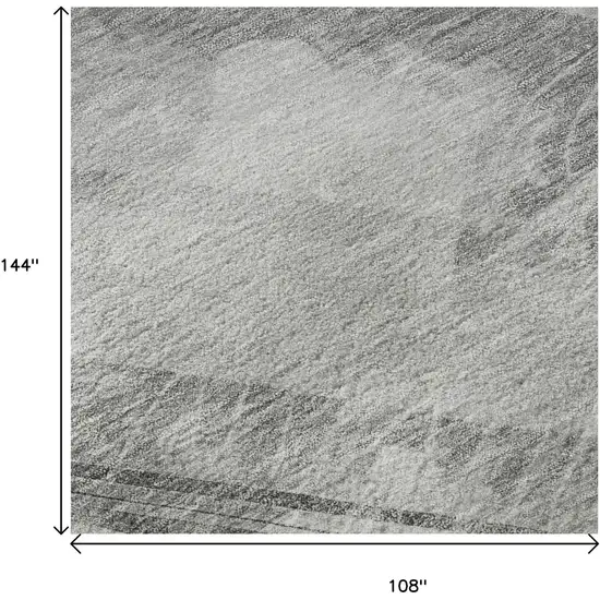 Gray Silver And Charcoal Striped Washable Area Rug With UV Protection Photo 9