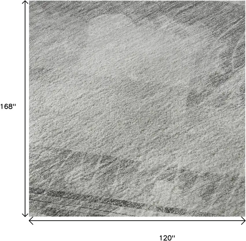 Gray Silver And Charcoal Striped Washable Area Rug With UV Protection Photo 8