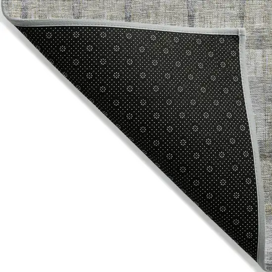Gray Silver And Charcoal Striped Washable Indoor Outdoor Area Rug Photo 2