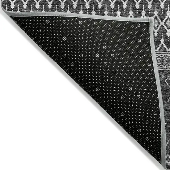 Gray Silver And Charcoal Tribal Washable Indoor Outdoor Area Rug Photo 2