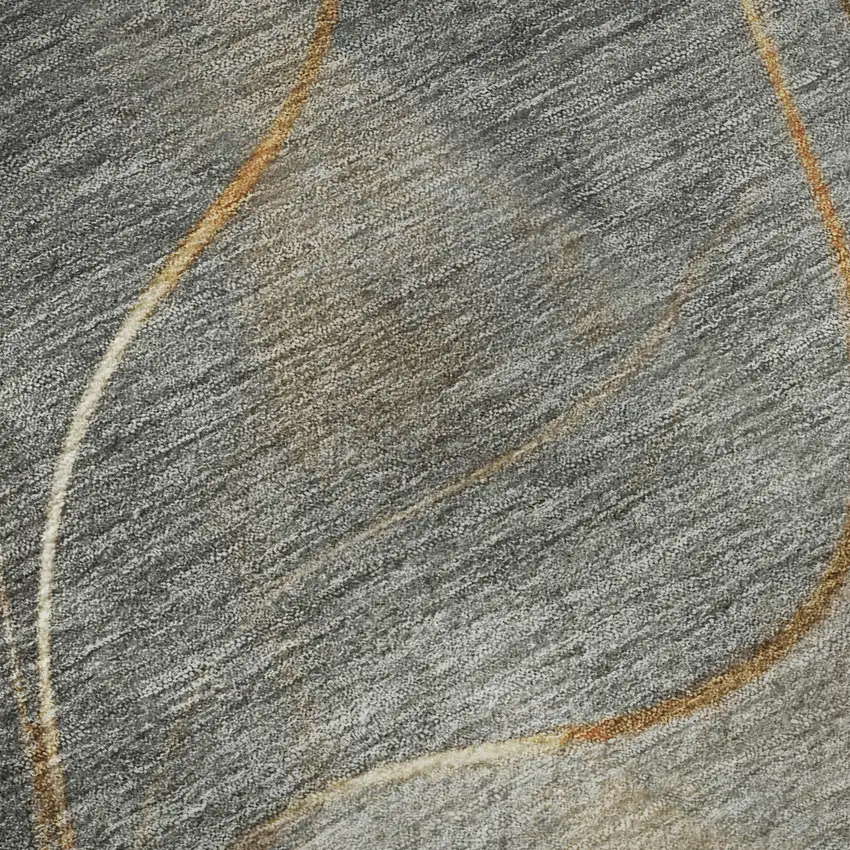 Gray Silver And Coral Abstract Washable Area Rug With UV Protection Photo 9