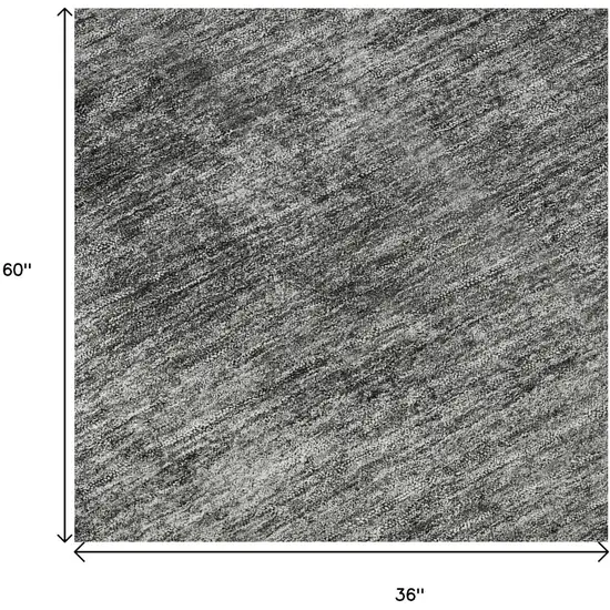 Gray Silver And Gold Abstract Washable Area Rug With UV Protection Photo 9