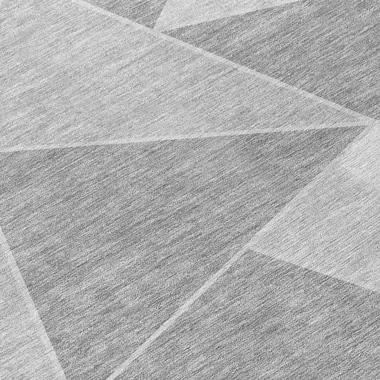 Gray Silver And Graphite Geometric Washable Indoor Outdoor Area Rug Photo 5