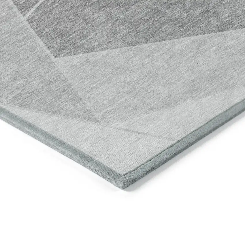 Gray Silver And Graphite Geometric Washable Indoor Outdoor Area Rug Photo 4