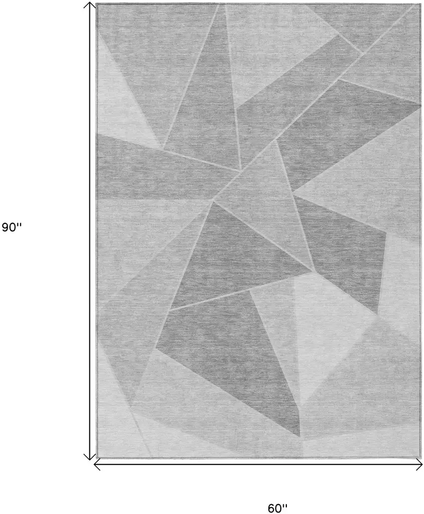 Gray Silver And Graphite Geometric Washable Indoor Outdoor Area Rug Photo 3
