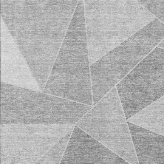 Gray Silver And Graphite Geometric Washable Indoor Outdoor Area Rug Photo 5