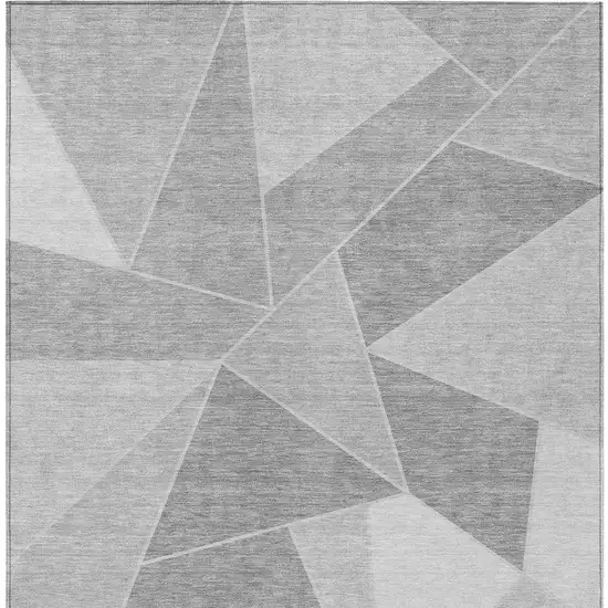Gray Silver And Graphite Geometric Washable Indoor Outdoor Area Rug Photo 6