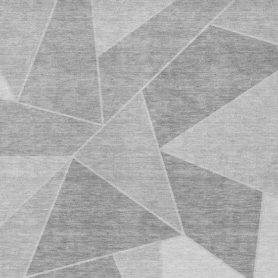 Gray Silver And Graphite Geometric Washable Indoor Outdoor Area Rug Photo 5