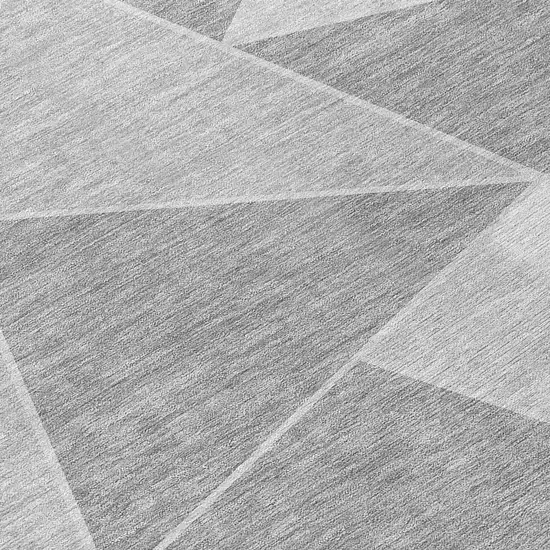 Gray Silver And Graphite Geometric Washable Indoor Outdoor Area Rug Photo 4