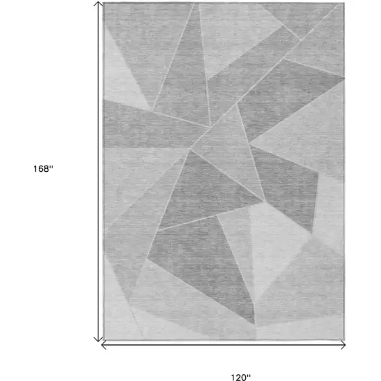 Gray Silver And Graphite Geometric Washable Indoor Outdoor Area Rug Photo 3