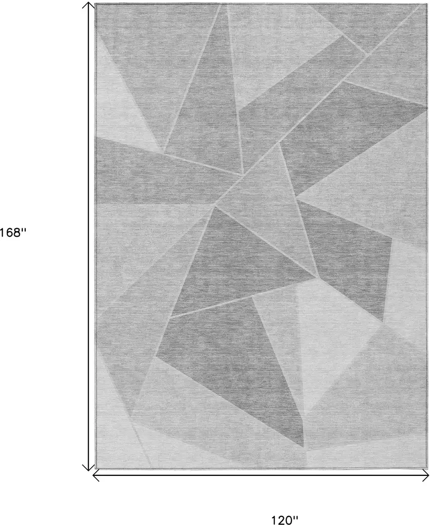 Gray Silver And Graphite Geometric Washable Indoor Outdoor Area Rug Photo 3