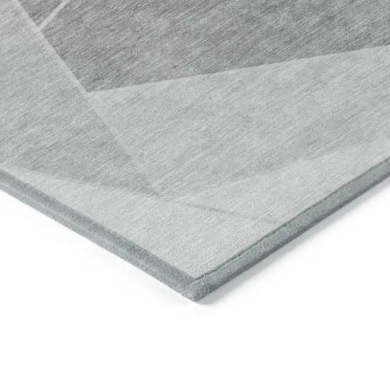 Gray Silver And Graphite Geometric Washable Indoor Outdoor Area Rug Photo 3