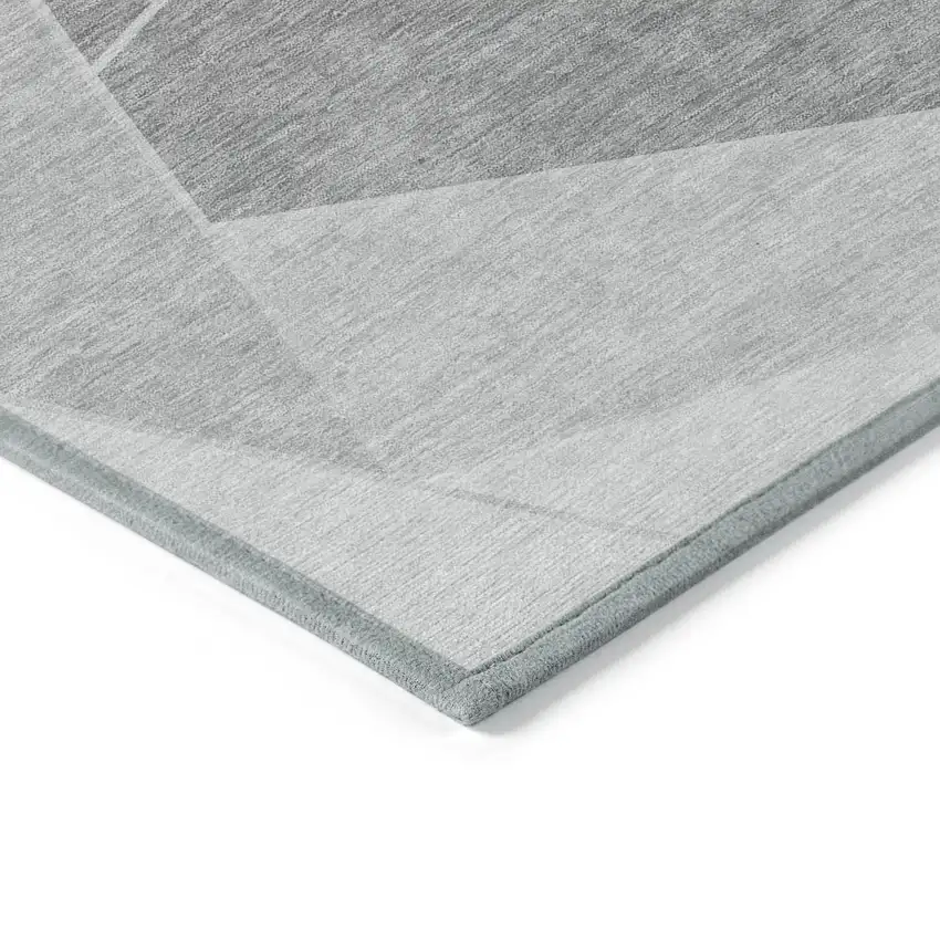 Gray Silver And Graphite Geometric Washable Indoor Outdoor Area Rug Photo 3
