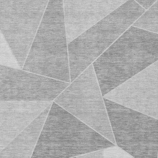 Gray Silver And Graphite Geometric Washable Indoor Outdoor Area Rug Photo 5