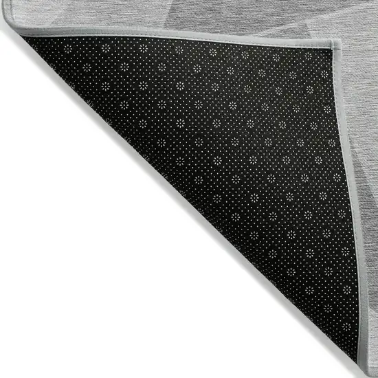 Gray Silver And Graphite Geometric Washable Indoor Outdoor Area Rug Photo 2