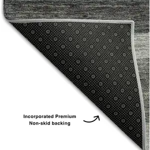 Photo of Gray Silver And Ivory Abstract Geometric Washable Area Rug With UV Protection