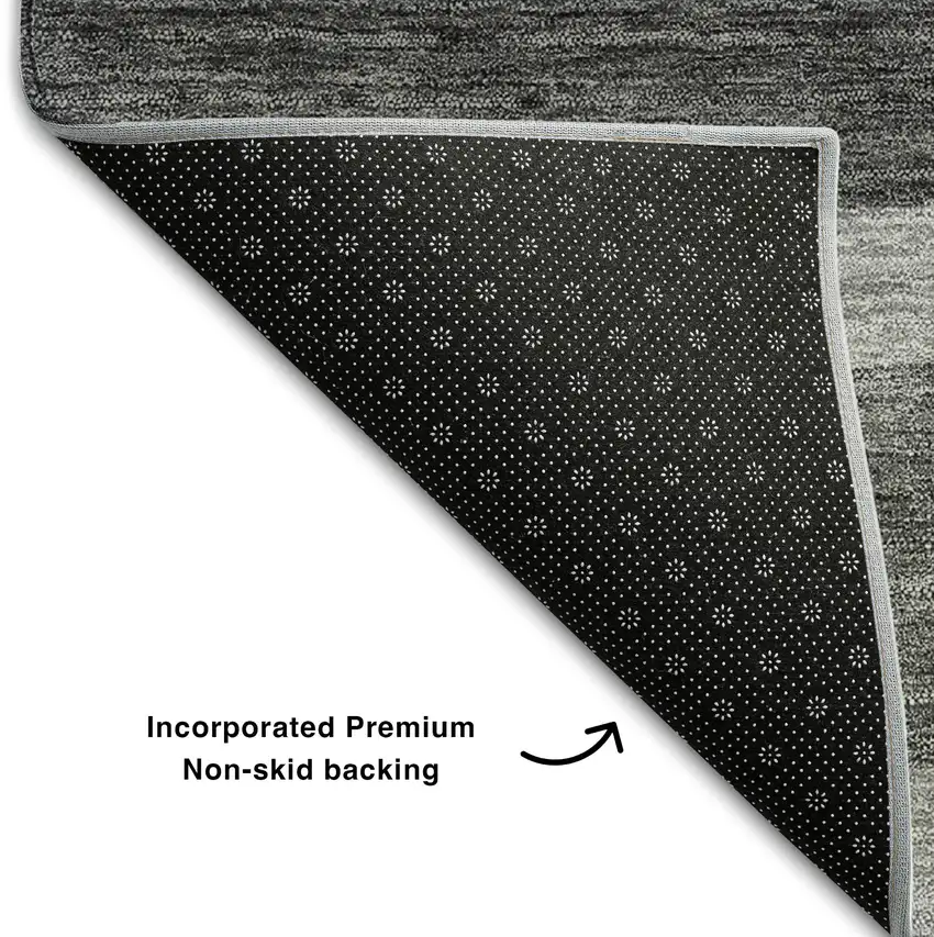 Gray Silver And Ivory Abstract Geometric Washable Area Rug With UV Protection Photo 7