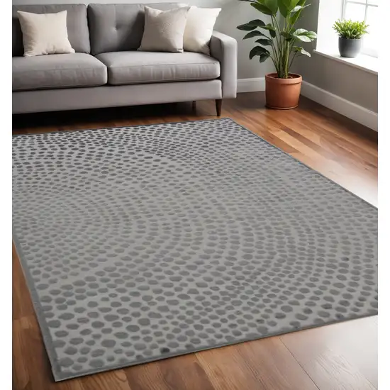 Gray Silver And Ivory Abstract Stain Resistant Area Rug Photo 1