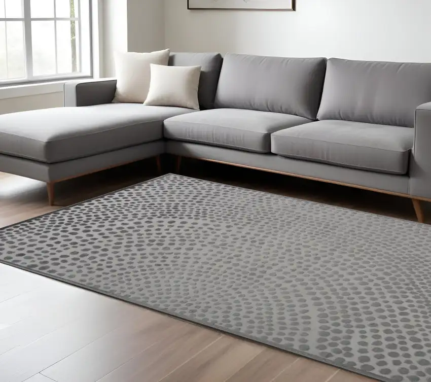 Gray Abstract Non Skid Area Rug Photo 1
