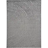Photo of Gray Silver And Ivory Abstract Stain Resistant Area Rug