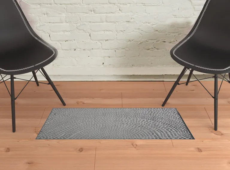 Gray Silver And Ivory Abstract Stain Resistant Area Rug Photo 2