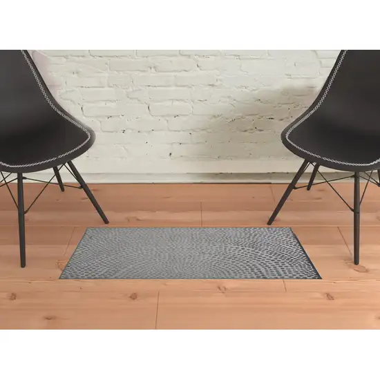 Gray Silver And Ivory Abstract Stain Resistant Area Rug Photo 2