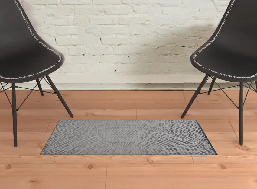 Gray Silver And Ivory Abstract Stain Resistant Area Rug Photo 2