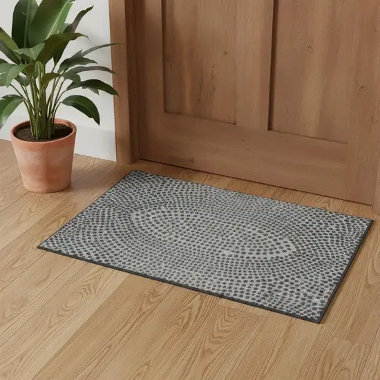 Gray And Silver Abstract Area Rug Photo 1