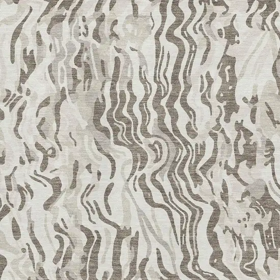 Gray Silver And Ivory Abstract Washable Area Rug With UV Protection Photo 2