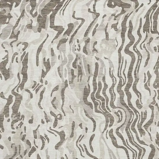 Gray Silver And Ivory Abstract Washable Area Rug With UV Protection Photo 2