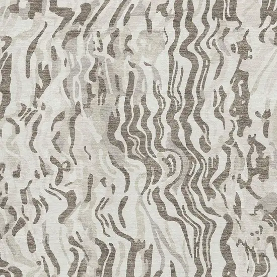 Gray Silver And Ivory Abstract Washable Area Rug With UV Protection Photo 2
