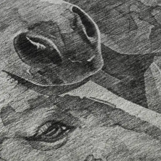 Gray Silver And Ivory Animal Print Washable Area Rug With UV Protection Photo 9