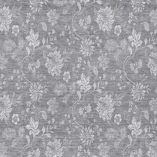 Gray Silver And Ivory Floral Washable Indoor Outdoor Area Rug Photo 6