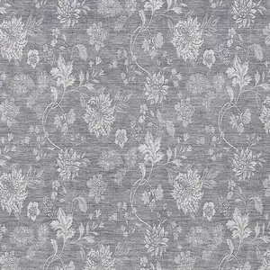 Photo of Gray Silver And Ivory Floral Washable Indoor Outdoor Area Rug