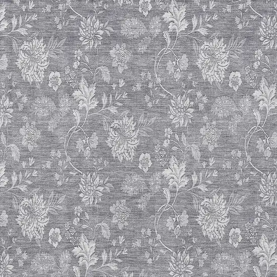 Gray Silver And Ivory Floral Washable Indoor Outdoor Area Rug Photo 6
