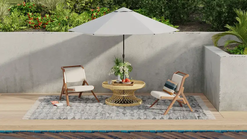 Gray And Black Geometric Hand Woven Area Rug With Fringe Photo 6