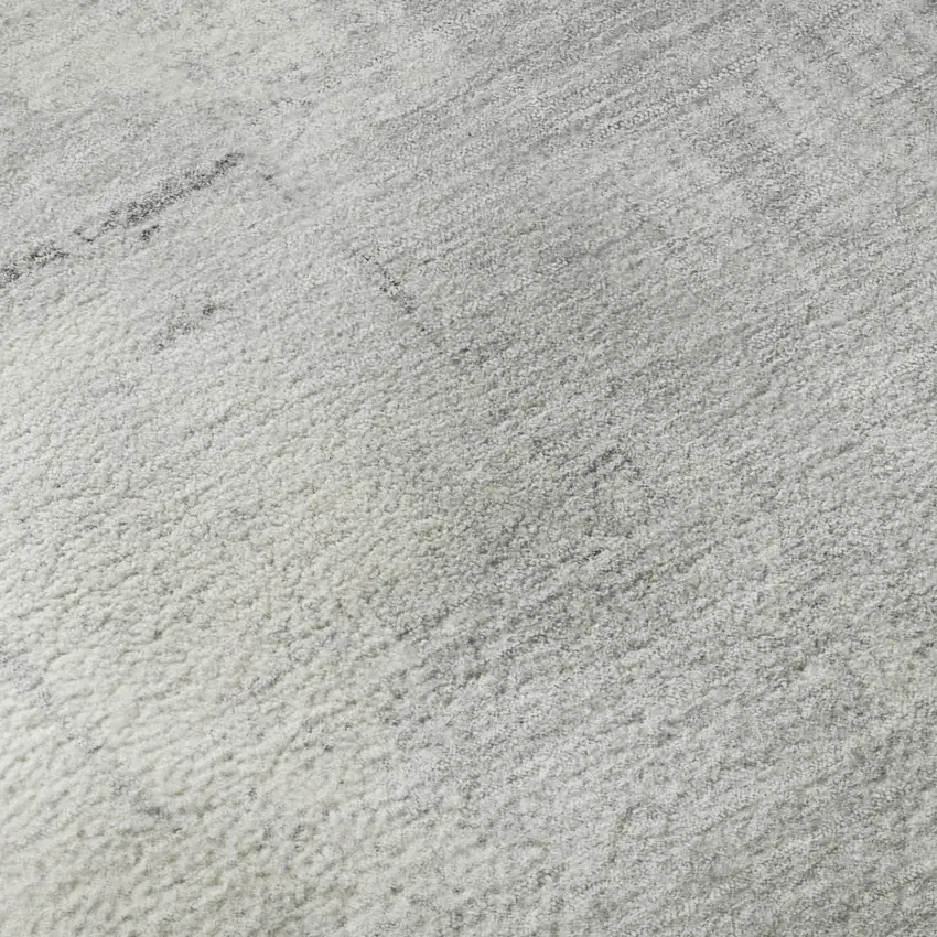 Gray Silver And Ivory Geometric Washable Area Rug With UV Protection Photo 9