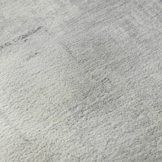 Gray Silver And Ivory Geometric Washable Area Rug With UV Protection Photo 9
