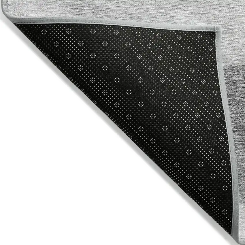 Gray Silver And Ivory Geometric Washable Indoor Outdoor Area Rug Photo 4