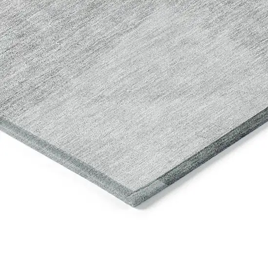 Gray Silver And Ivory Geometric Washable Indoor Outdoor Area Rug Photo 5