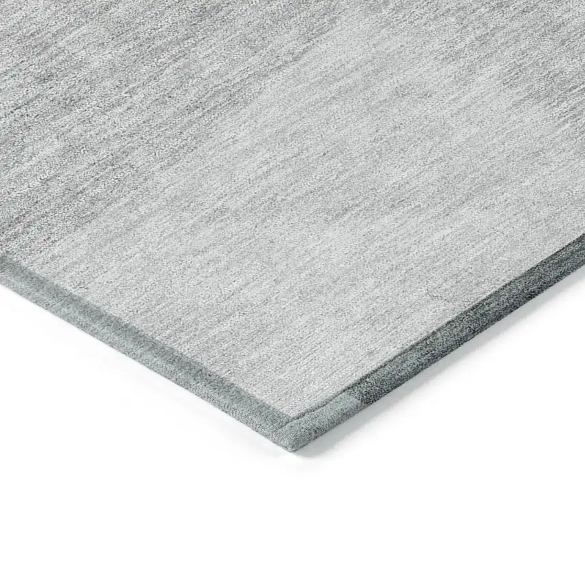 Gray Silver And Ivory Geometric Washable Indoor Outdoor Area Rug Photo 5